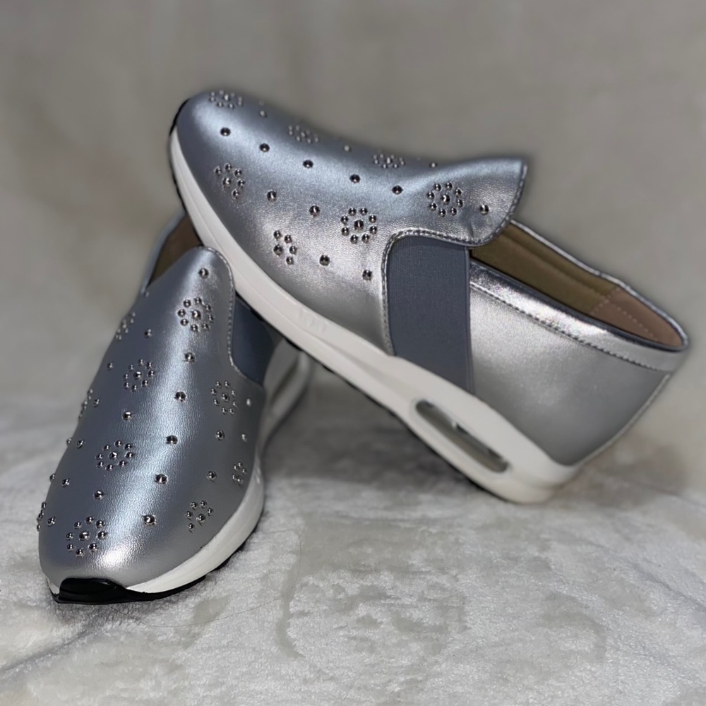 Agatha Paris Studded Silver SlipOn Sneaker